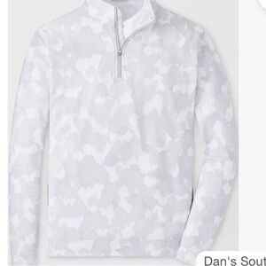 PETER MILLAR PERTH TIP THE CROWN PERFORMANCE QUARTER-ZIP BRITISH GREY